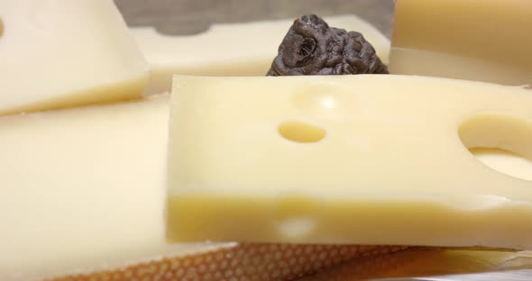 Traditional Swiss cheese with dried pears