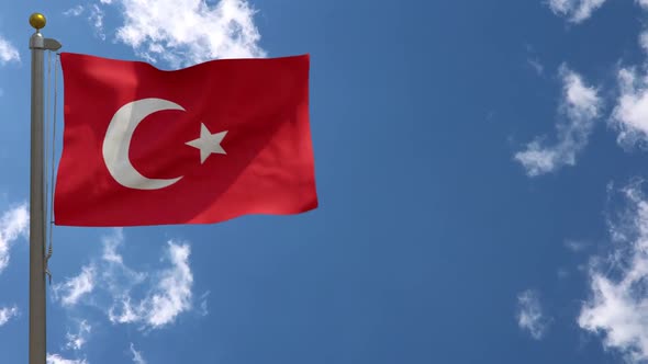 Ottoman Empire Flag On Flagpole alt