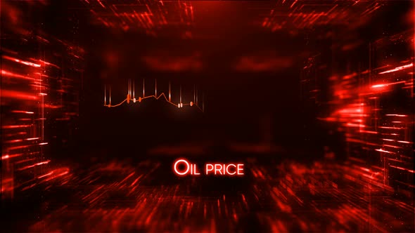 Oil Price Decline Chart with 3d Diagrams on Background