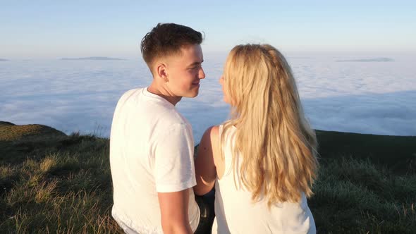 Couple looking into each other's eyes alt