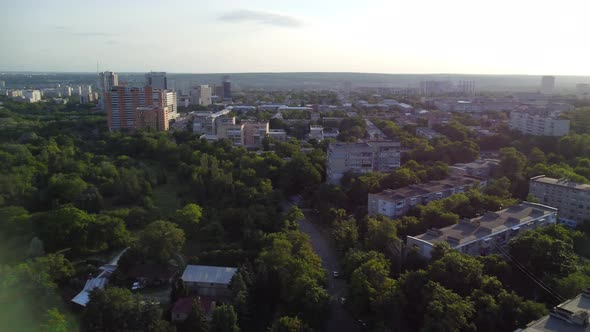 Aerial view green summer Sarzhyn Yar Kharkiv city