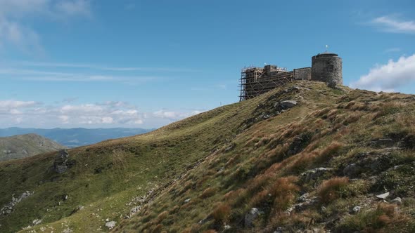 Abandoned Observatory White Elephant on the Top of Mount Pop Ivan Chernogorskiy. alt