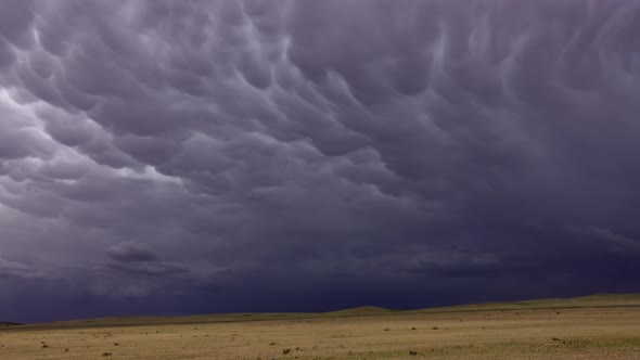 Mammatus Clouds Dramatic Sky and Steppe alt