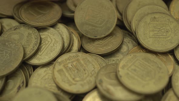 Ukrainian Coins Large Quantity Background Slider Shot