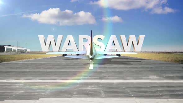 Commercial Airplane Landing Capitals And Cities Warsaw