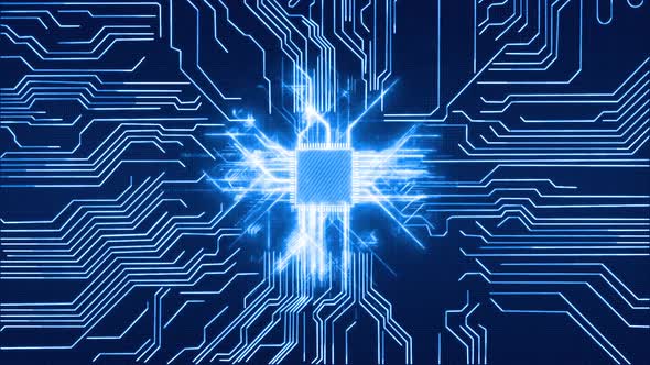 Computer Ai Chip Cpu Circuit Board, Motion Graphics | VideoHive