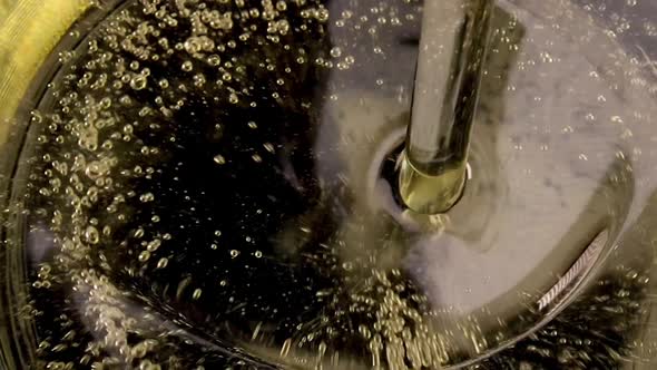 Cooking Oil Poured into Glass Bowl