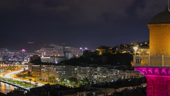 Timelapse of the Tourists and Busy Traffic at Seaside Izmir Turkey alt