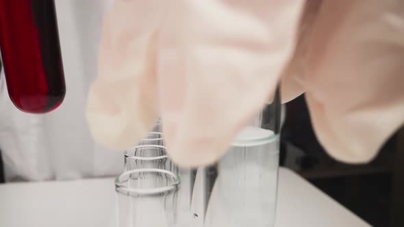 Student Replaces Test Tubes on Rack in Chemical Laboratory alt