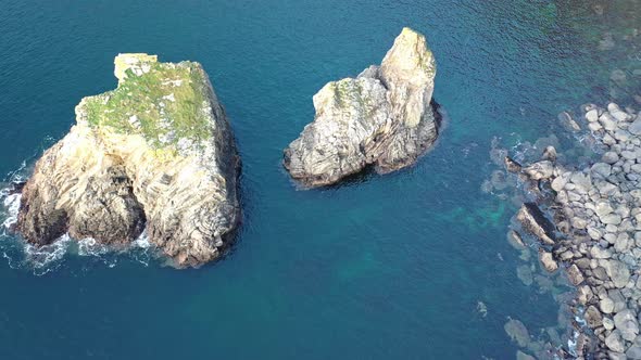 Aerial View of the Sea Stacks at the Slieve League Cliffs in County Donegal, Ireland alt