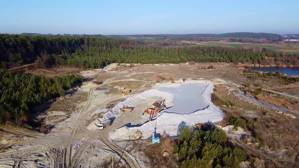 Sand Quarry Lake Forest Aerial View