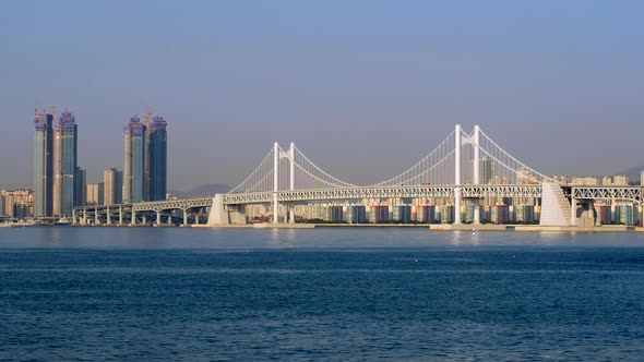 Gwangan Bridge in Busan City , South Korea alt