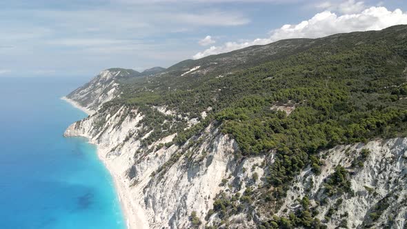 Aerial View of Egremni Beach Lefkada Island Greece alt
