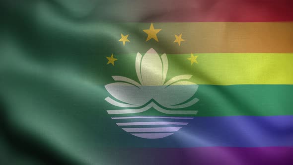 LGBT Macau Flag Loop Background 4K alt