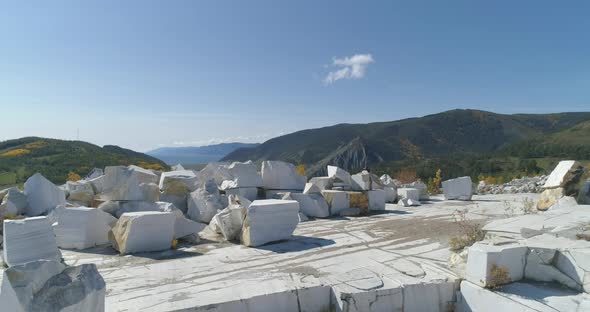 Marble Quarry site under The Blue Sky Huge Marble Blocks alt
