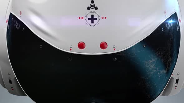 artificial Intelligence. sci fi robot head close-up. the inscription "the Internet" alt