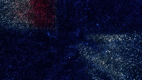 French Southern Territories Flag With Abstract Particles