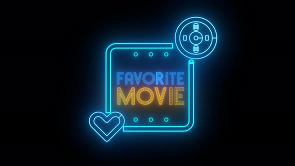 Neon Sign Type Cinema Favorite Movie Background alt