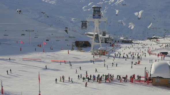 People skiing at a ski resort  alt