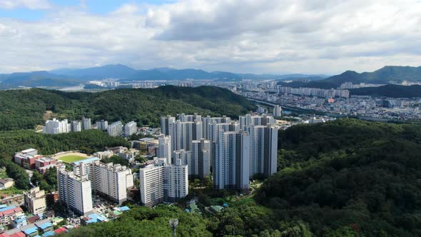 Korea Gumi City Doryang Dong Advanced Apartment Complex Drone