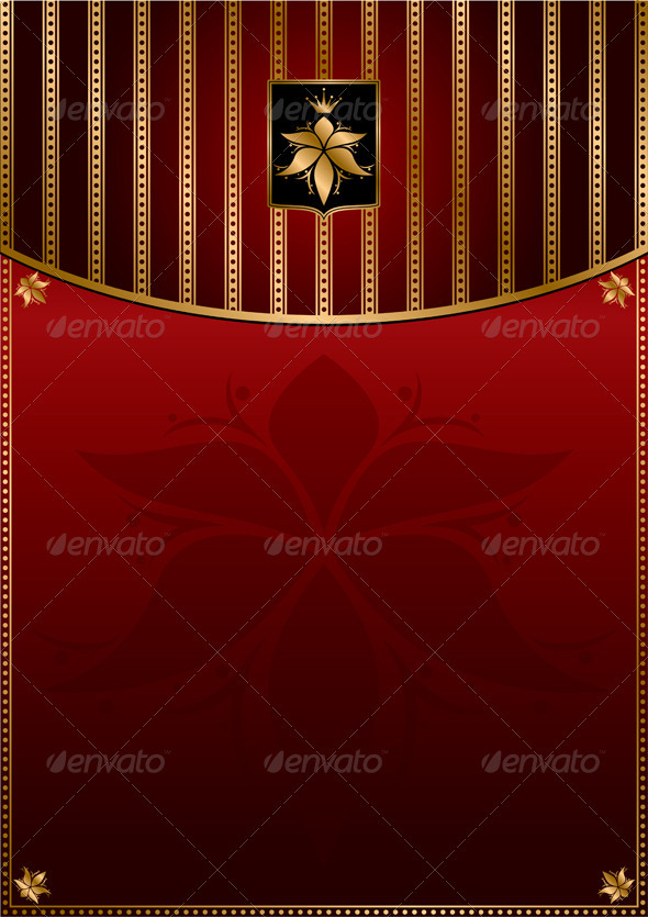 Dark red gold vintage background