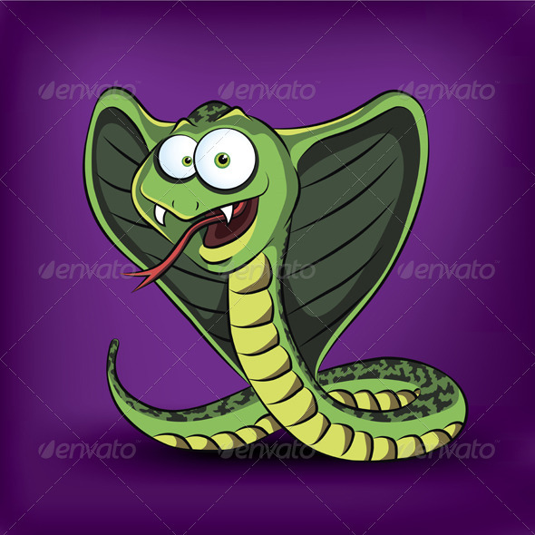 Funny cartoon cobra