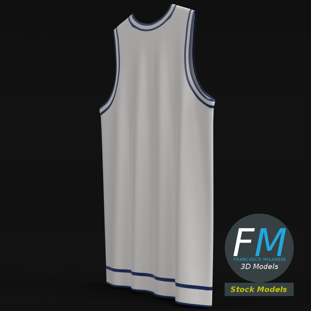 Flat basketball jersey 3D model - TurboSquid 1599489