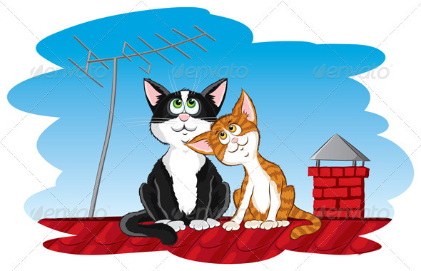 Cats on the roof