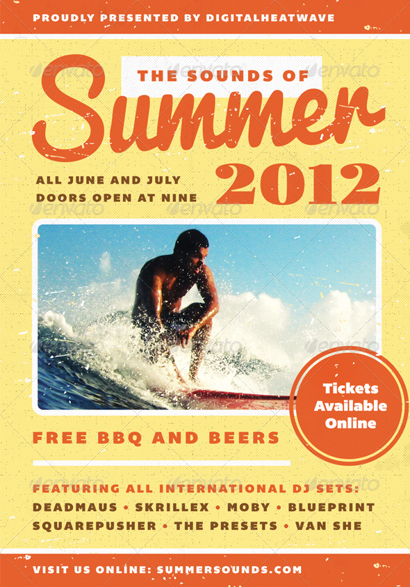 Summer Sound - Summer Flyer Template - Clubs & Parties Events