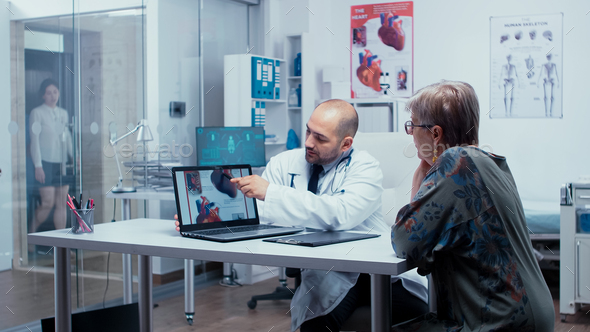 Explaining possible heart disease - Stock Photo - Images