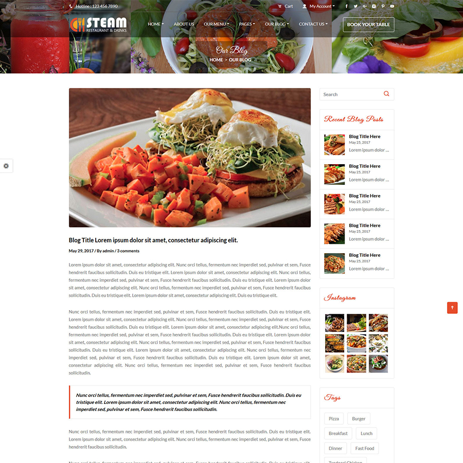 Spice 'n' Steam - Restaurant, Food & Drinks HTML 5 Website Template by ...