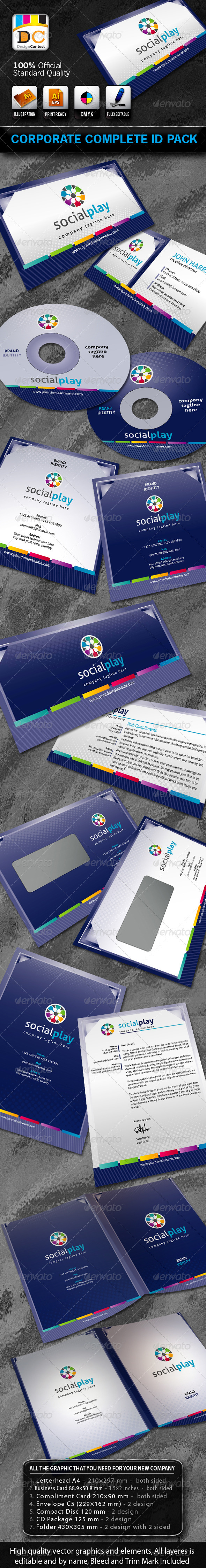 Social Play Corporate ID Pack + Logo - Stationery Print Templates