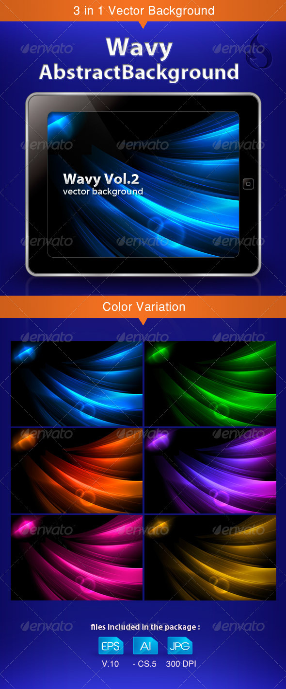 Wavy Abstract Background - Backgrounds Decorative