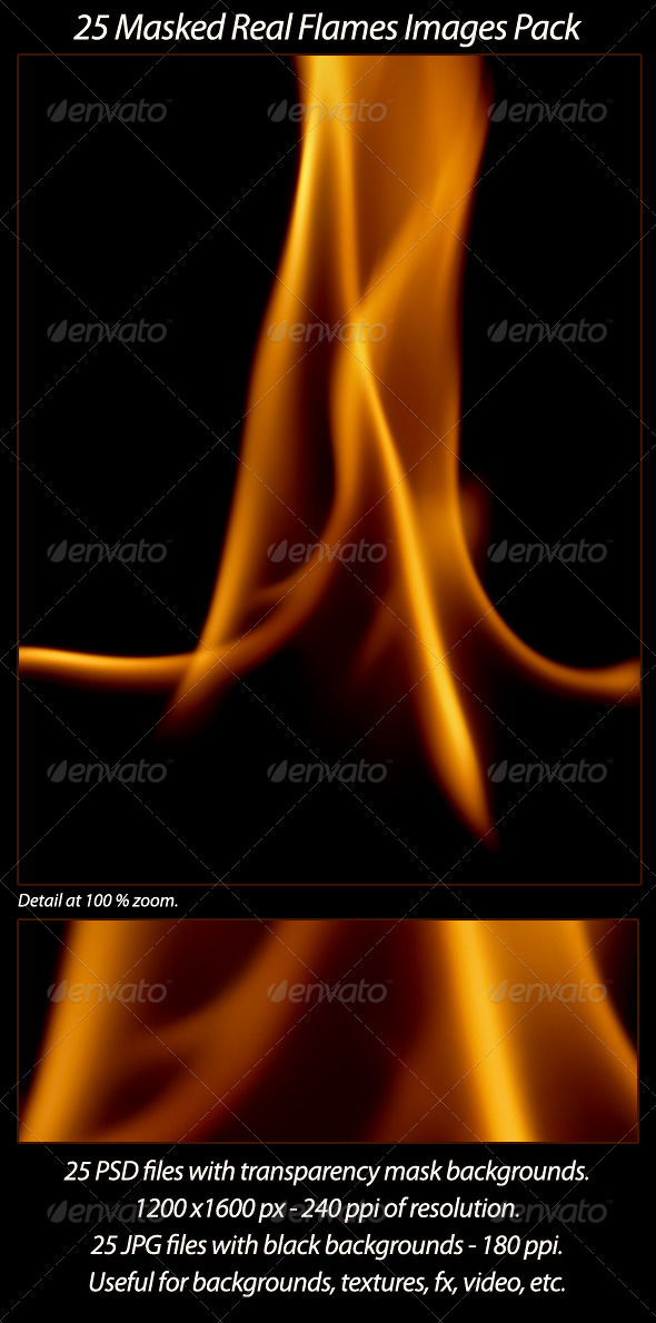 25 Real Flames Pack - Flourishes / Swirls Decorative