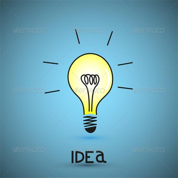 Vector bulb light idea - Backgrounds Business