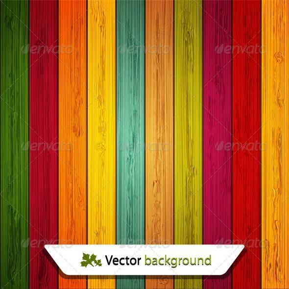 Vector colorful wooden background - Backgrounds Business