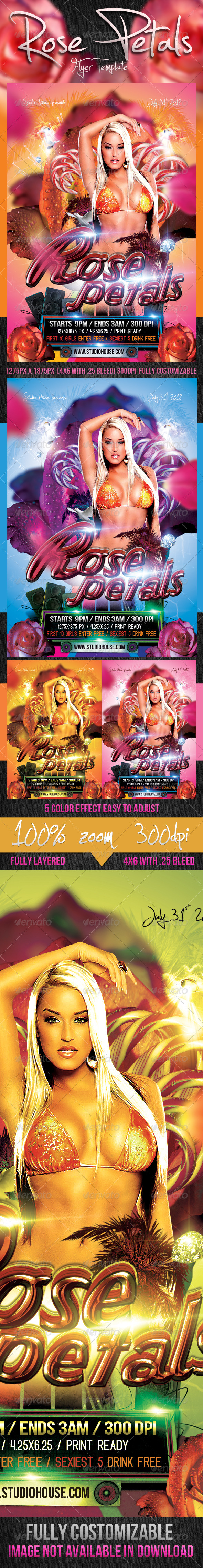 Rose Petals Party Flyer - Clubs & Parties Events