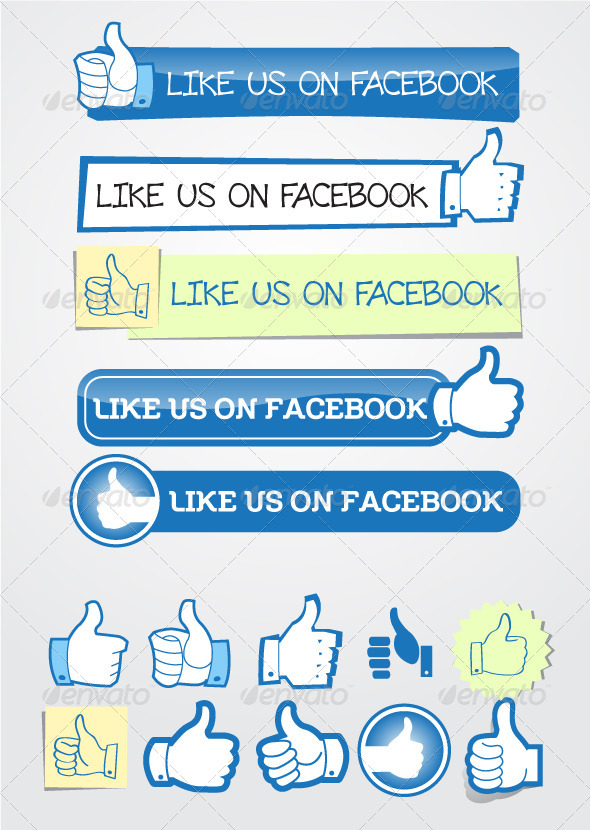 Like Buttons Set - Web Elements Vectors