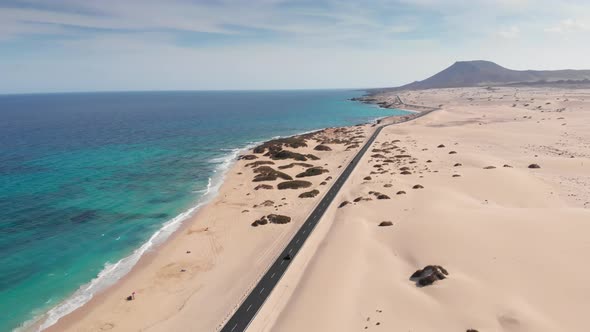 Aerial View Of Corralejo Dunes In Fuerteventura alt