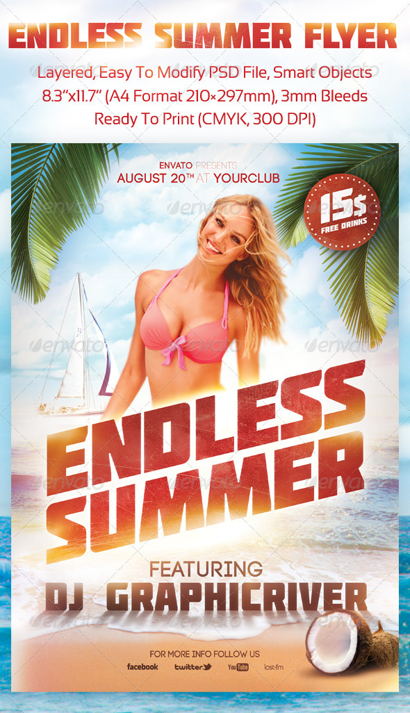 Endless Summer Flyer - Clubs & Parties Events