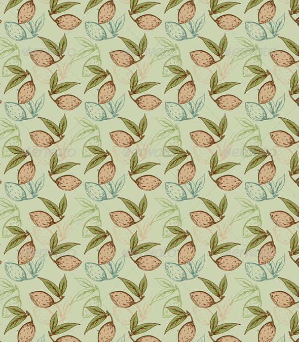 Seamless Pattern with Almond - Patterns Decorative