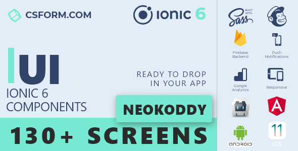 Neo Koddy | Ionic 6 / Angular 9 UI Theme / Template App | Components & Starter App
