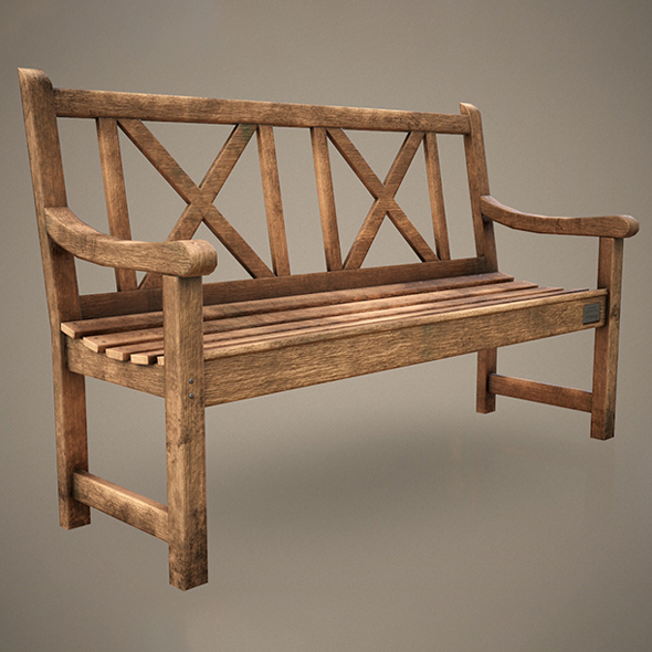 Old Wooden Bench - 3Docean 25291502