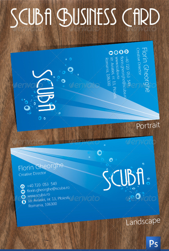 Scuba Business Card - Corporate Business Cards