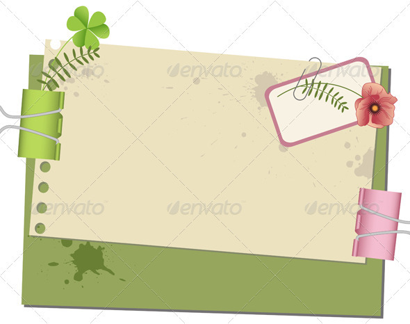 Background with Old Paper and Paperclips - Backgrounds Decorative