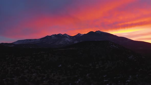 San Francisco Peaks - Flagstaff, Arizona - Sunset - Aerial alt