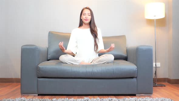 Young asian woman meditation