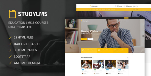 Exceptional Studylms - Education LMS & Courses HTML Template