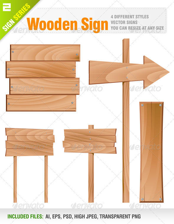Wooden Sign - Objects Vectors