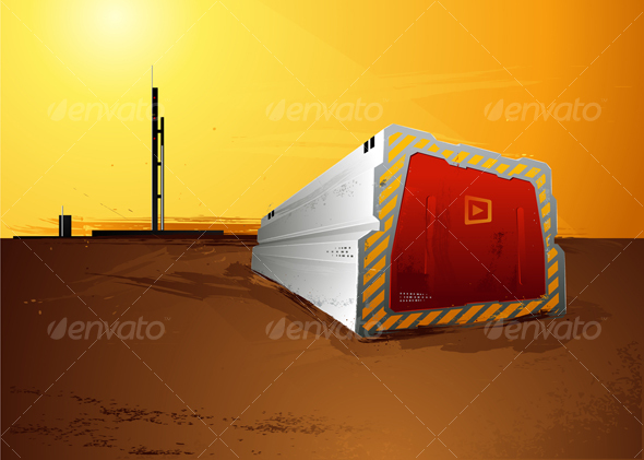 Fantastic Landscape of the Future With Container - Travel Conceptual